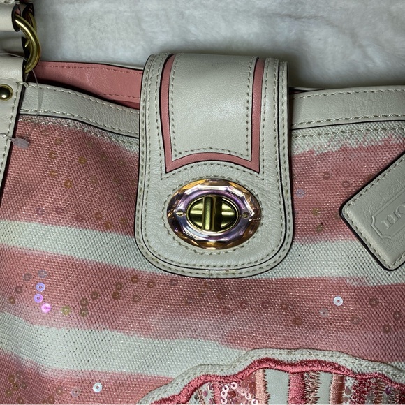 RARE NWOT COACH 19576 AUDREY MOTIF CANVAS
SEASHELL MEDIUM CINCHED TOTE - Picture 6 of 11